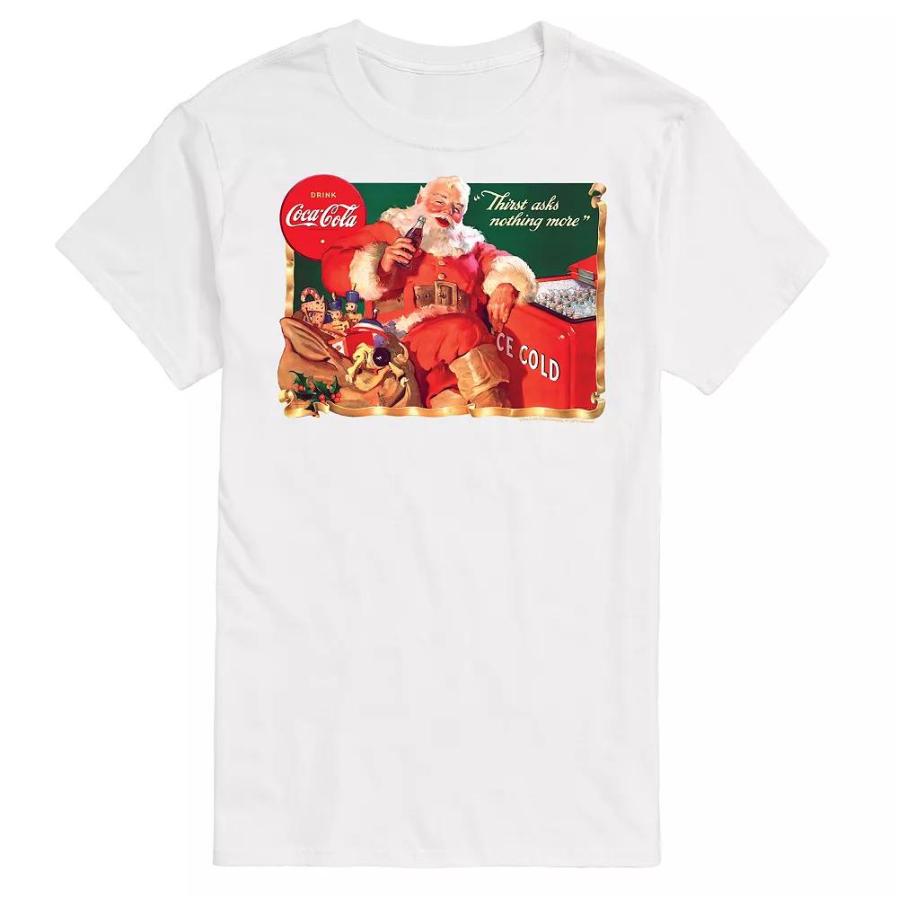 Big & Tall Coca-Cola Vintage Santa Ice Cooler Graphic Tee, Men's,  Product Image