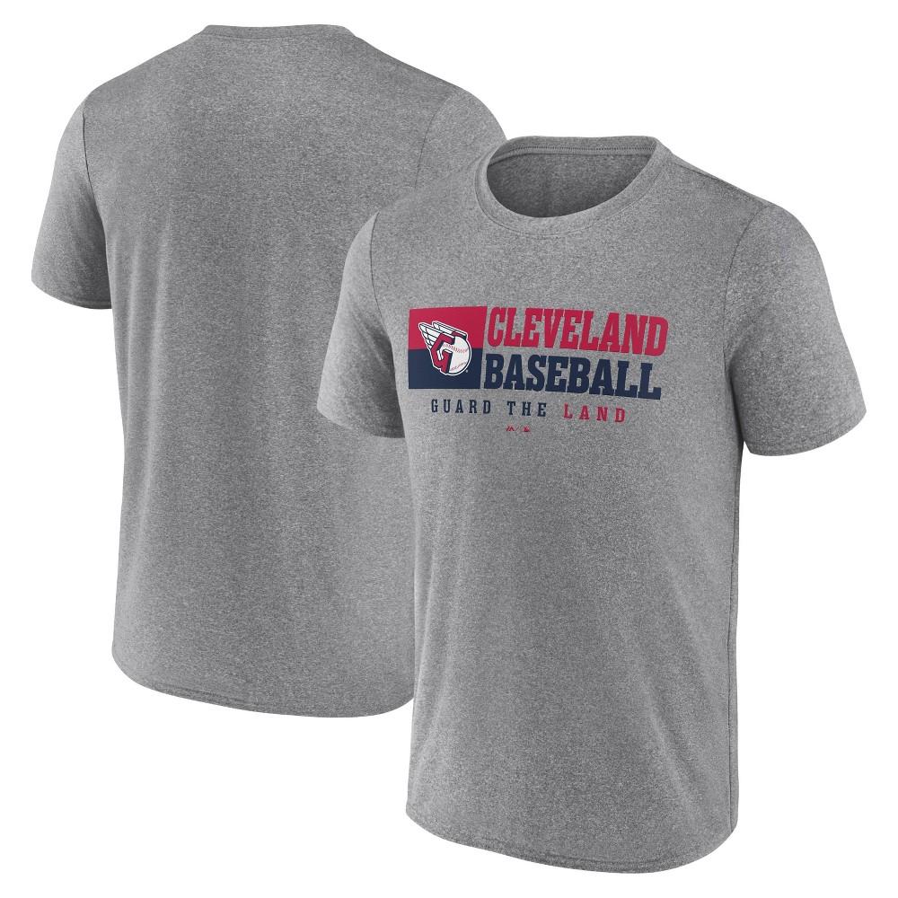 MLB Cleveland Guardians Men's Gray Short Sleeve T-Shirt : Tagless, Crew Neck Product Image