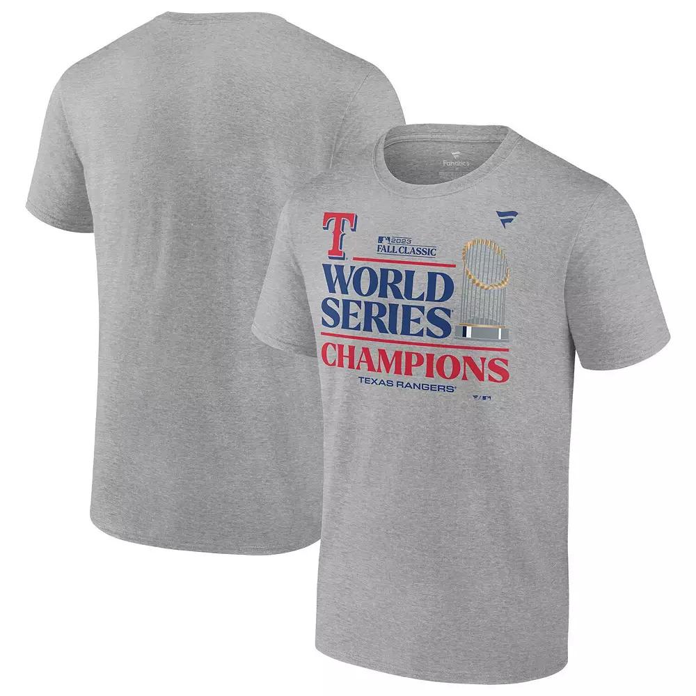 Men's Fanatics Branded  Heather Gray Texas Rangers 2023 World Series Champions Locker Room Big & Tall T-Shirt, Size: 4XB, Grey Product Image