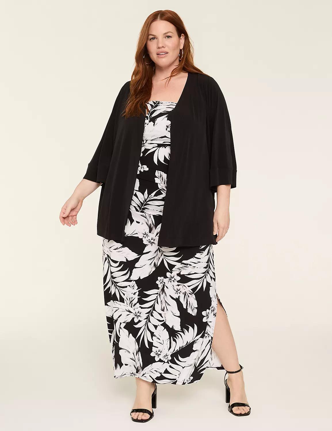 Matte Jersey Side-Slit Maxi Skirt Product Image