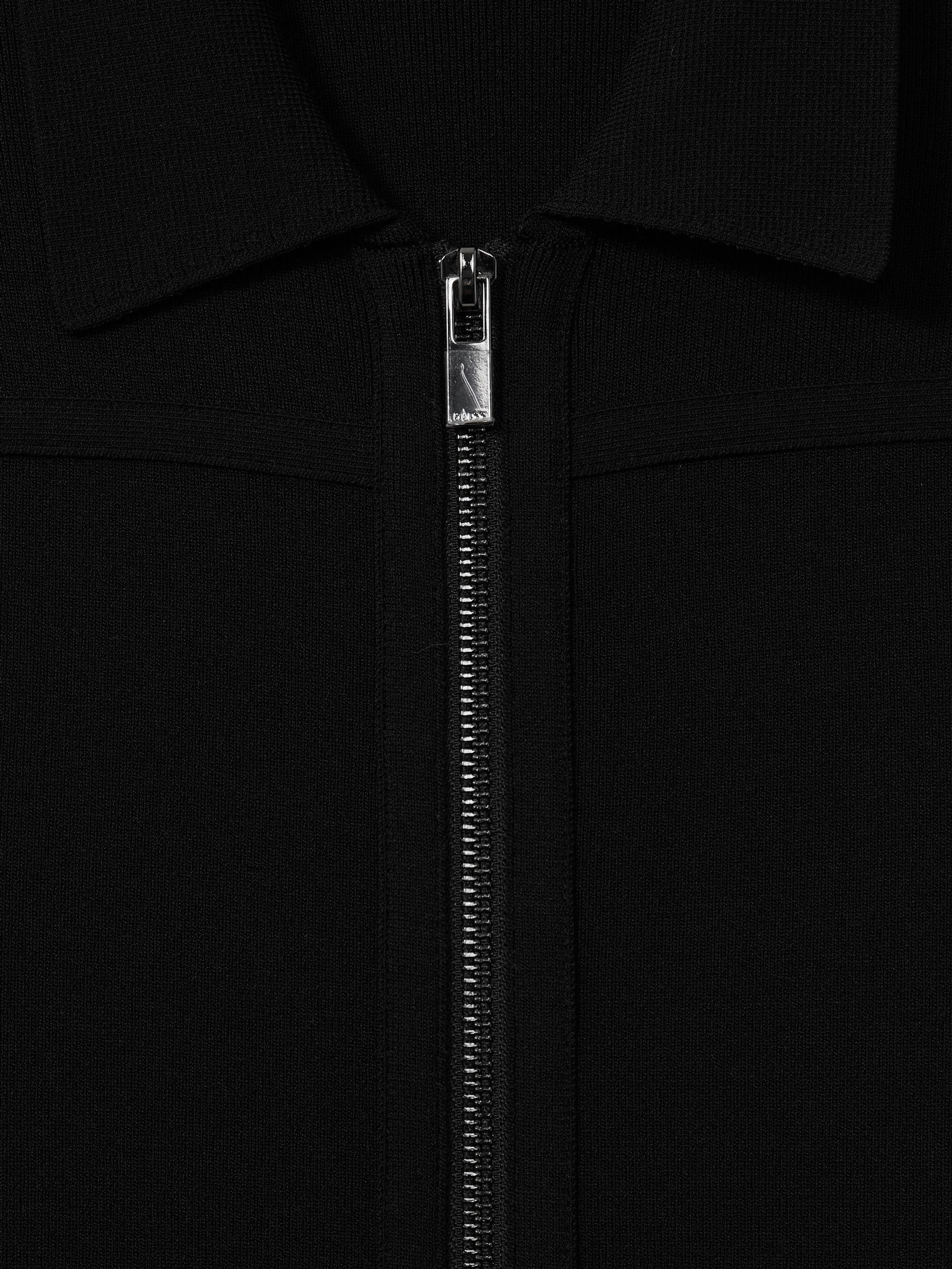 Knitted Zip-Front Mini Dress in Black Product Image