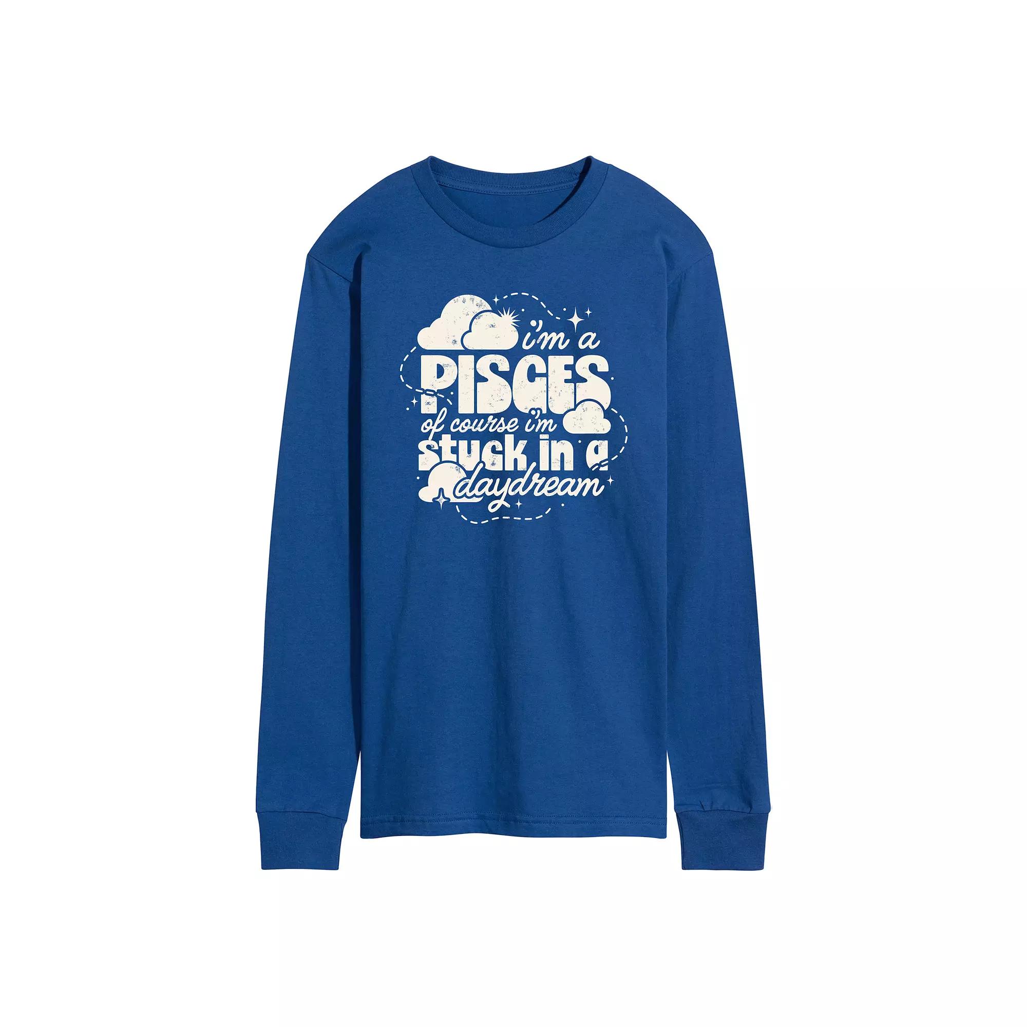 Men's I'm A Pisces Daydream Long Sleeve Graphic Tee,  Product Image