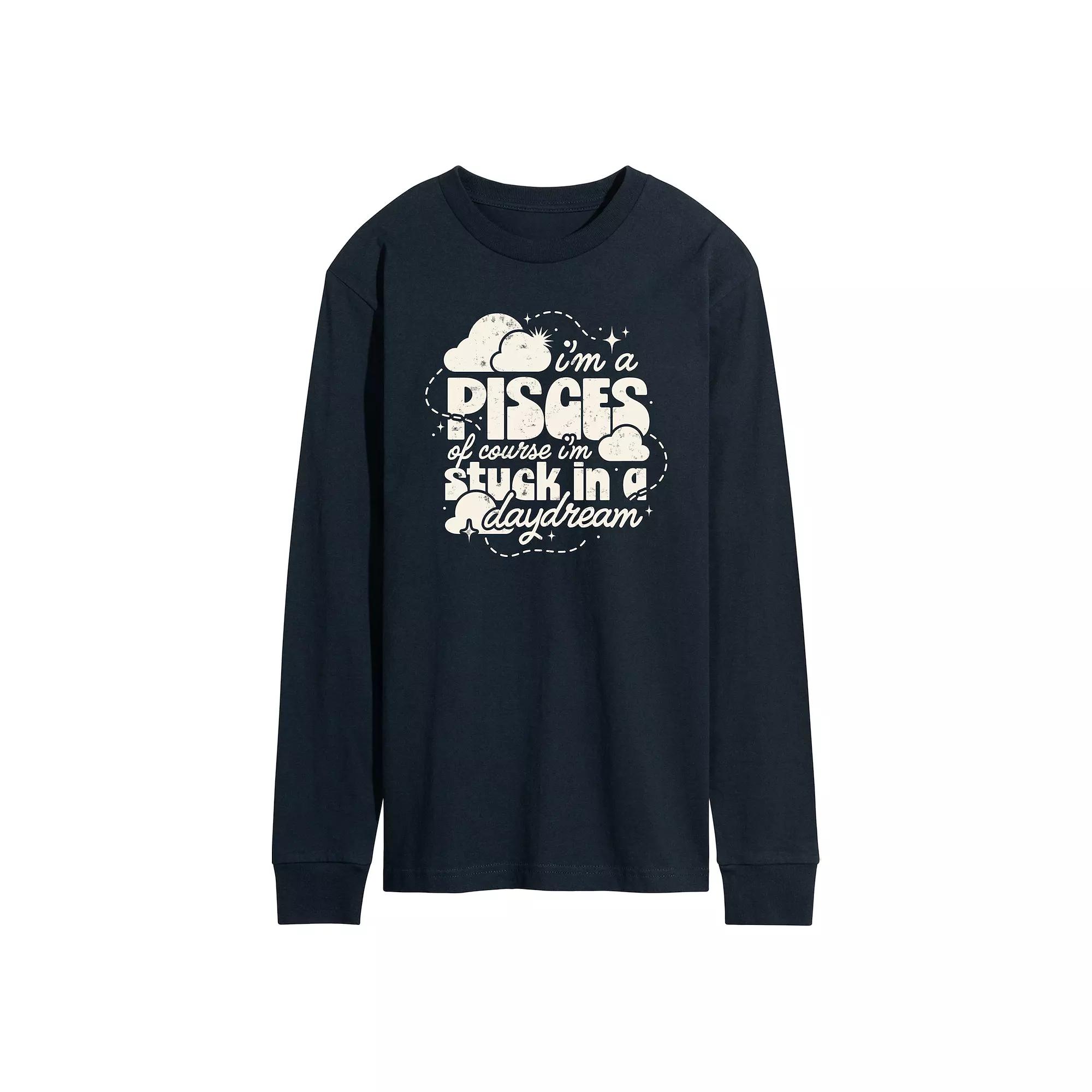 Men's I'm A Pisces Daydream Long Sleeve Graphic Tee,  Product Image