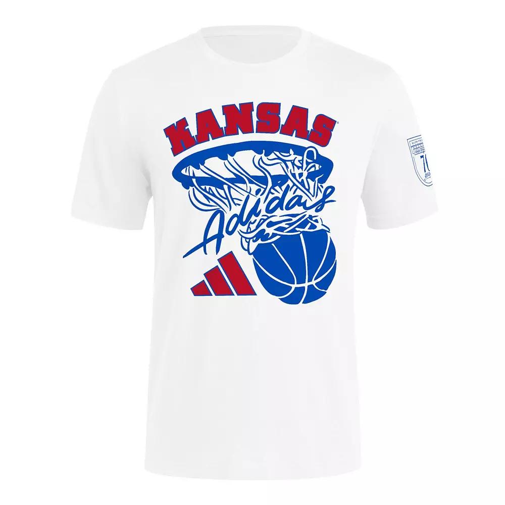 Men's adidas White Kansas Jayhawks 70th Anniversary Basketball T-Shirt, Size: XL Product Image