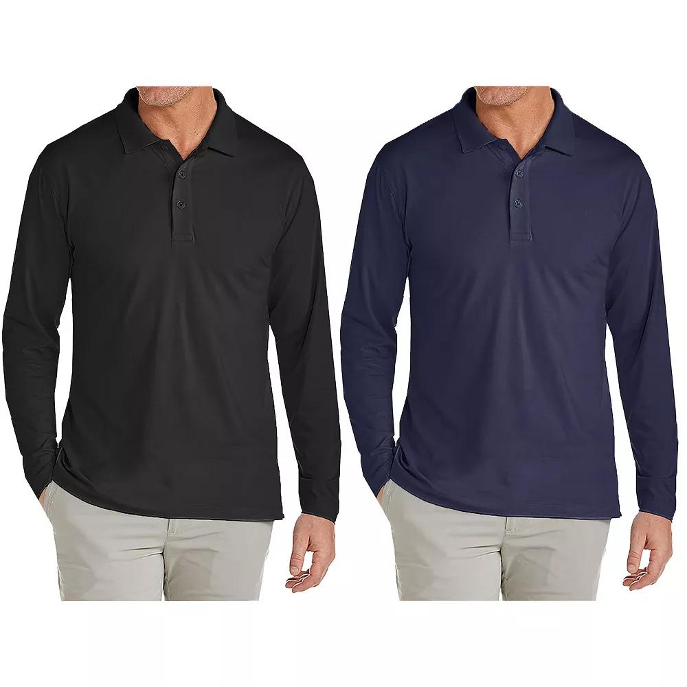 Men's JumpStart 2-Pack Modern Fit Long Sleeve Polo Shirt, Size: Large, Black Navy Product Image