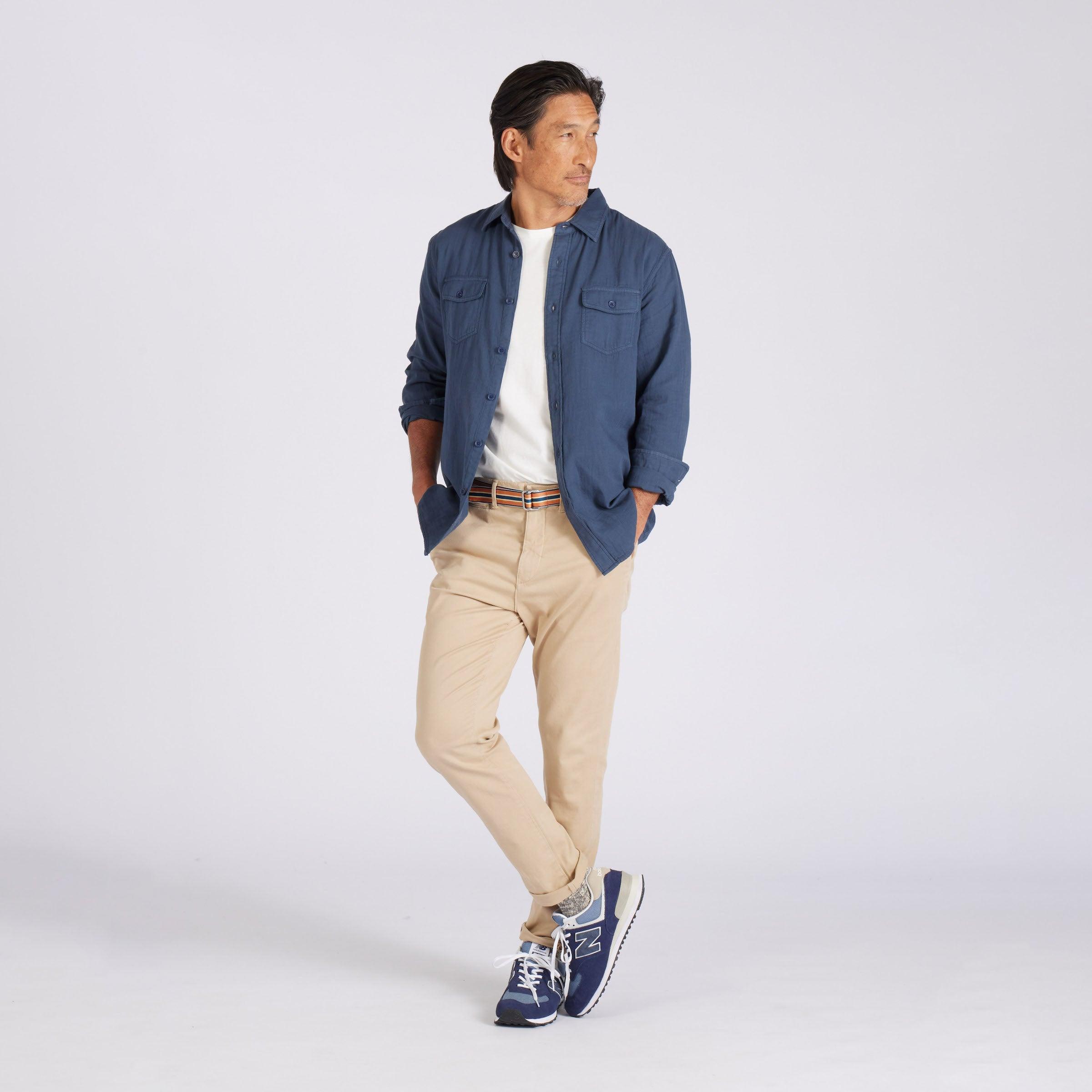 Brando Lightweight Double Cloth Shirt - Midnight Navy Product Image