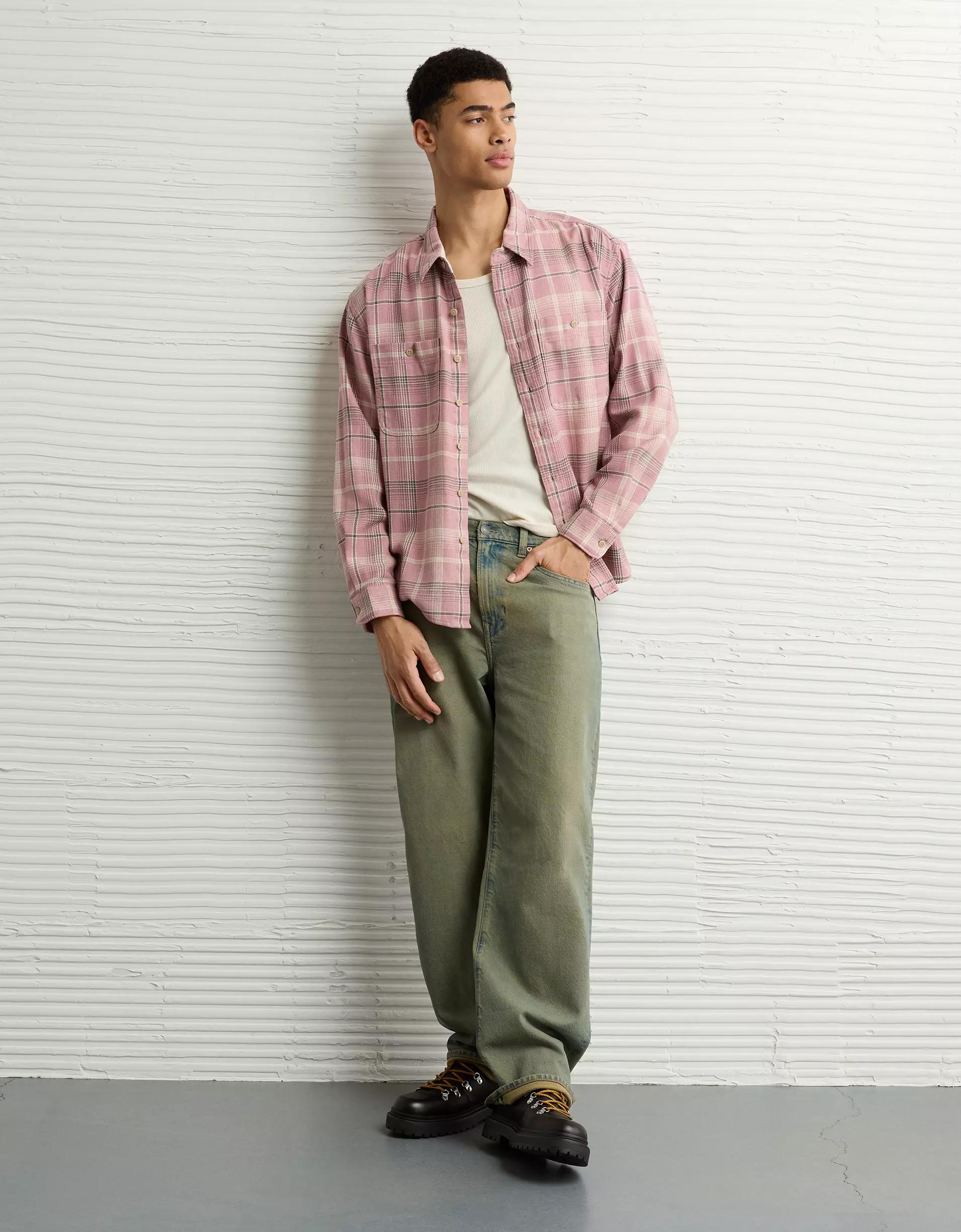 AE Textured Flannel Shirt Product Image