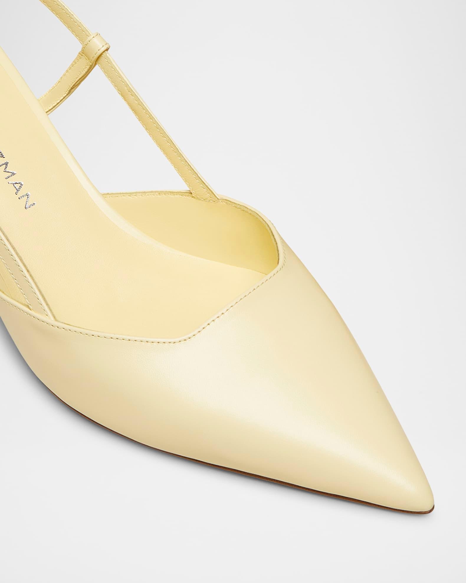 Vinnie Leather Kitten Slingback Pumps Product Image