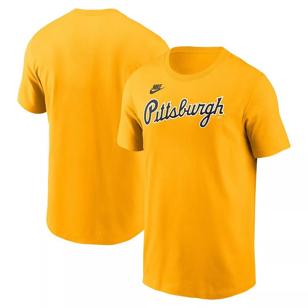 Men's Nike Gold Pittsburgh Pirates Cooperstown Wordmark T-Shirt,  Product Image
