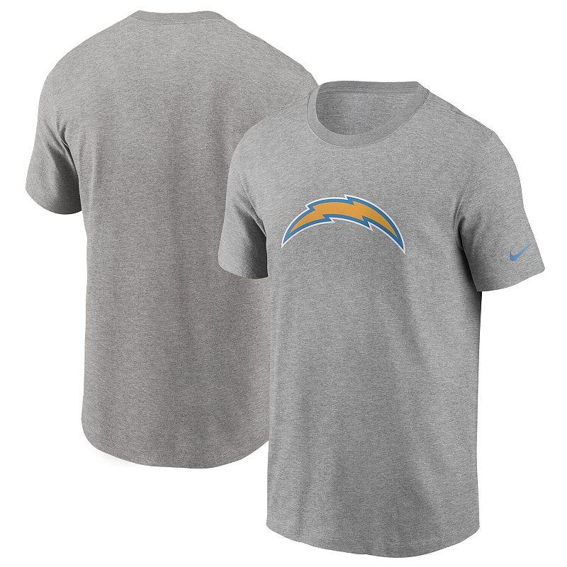 Men's Nike Heathered Gray Los Angeles Chargers Primary Logo T-Shirt,  Product Image