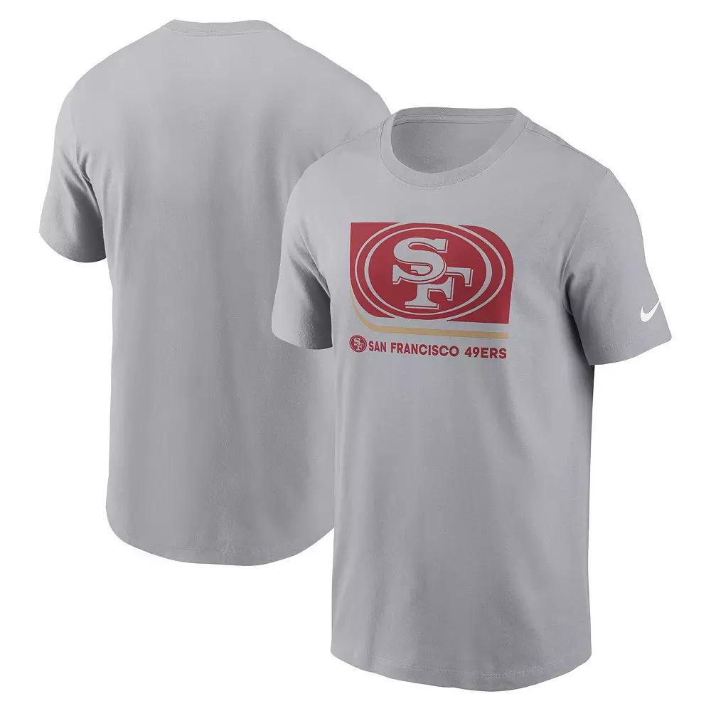 Men's Nike  Gray San Francisco 49ers Lockup Essential T-Shirt, Size: Small, Grey Product Image