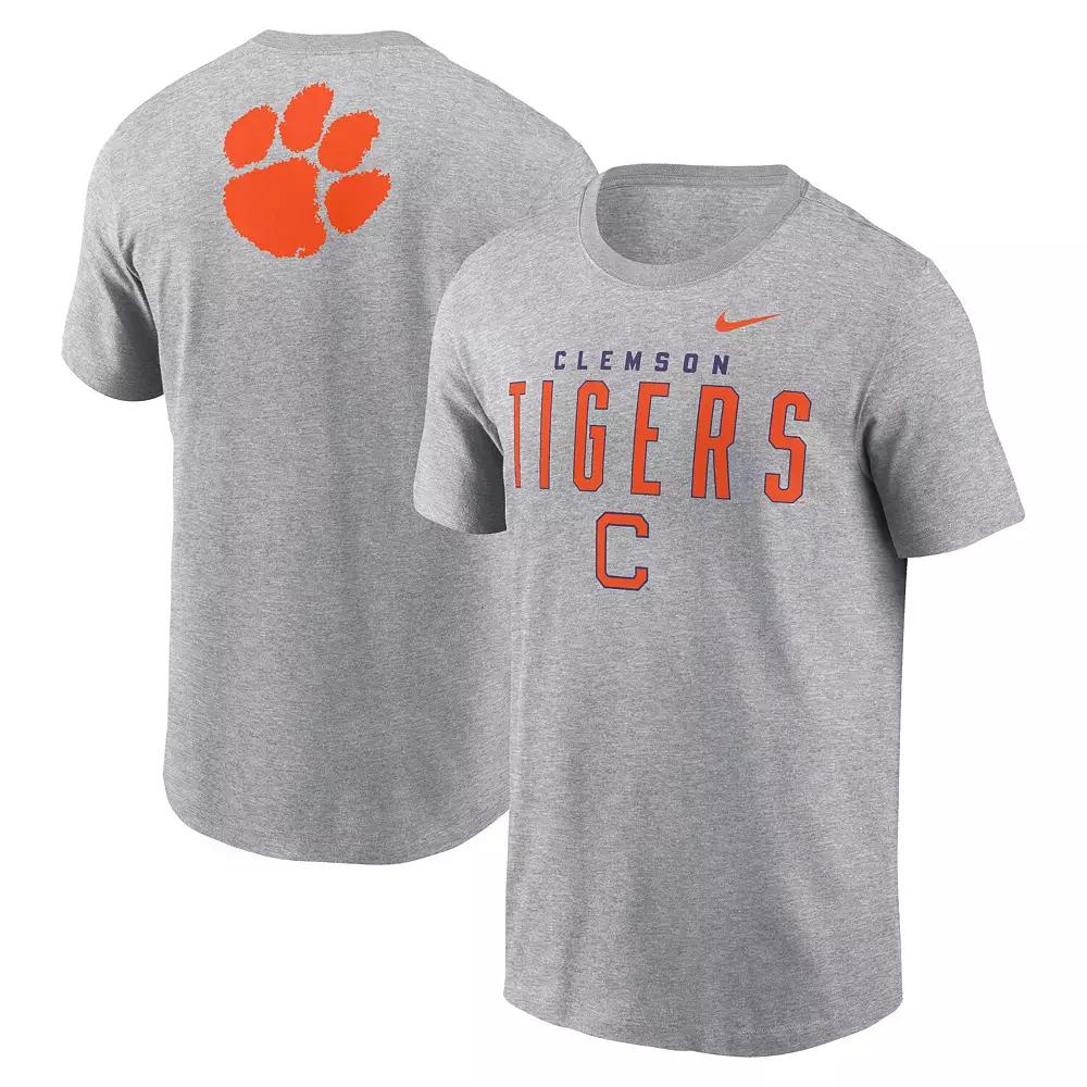 Men's Nike Heather Gray Clemson Tigers Campus 2-Hit Primary Mascot T-Shirt,  Product Image