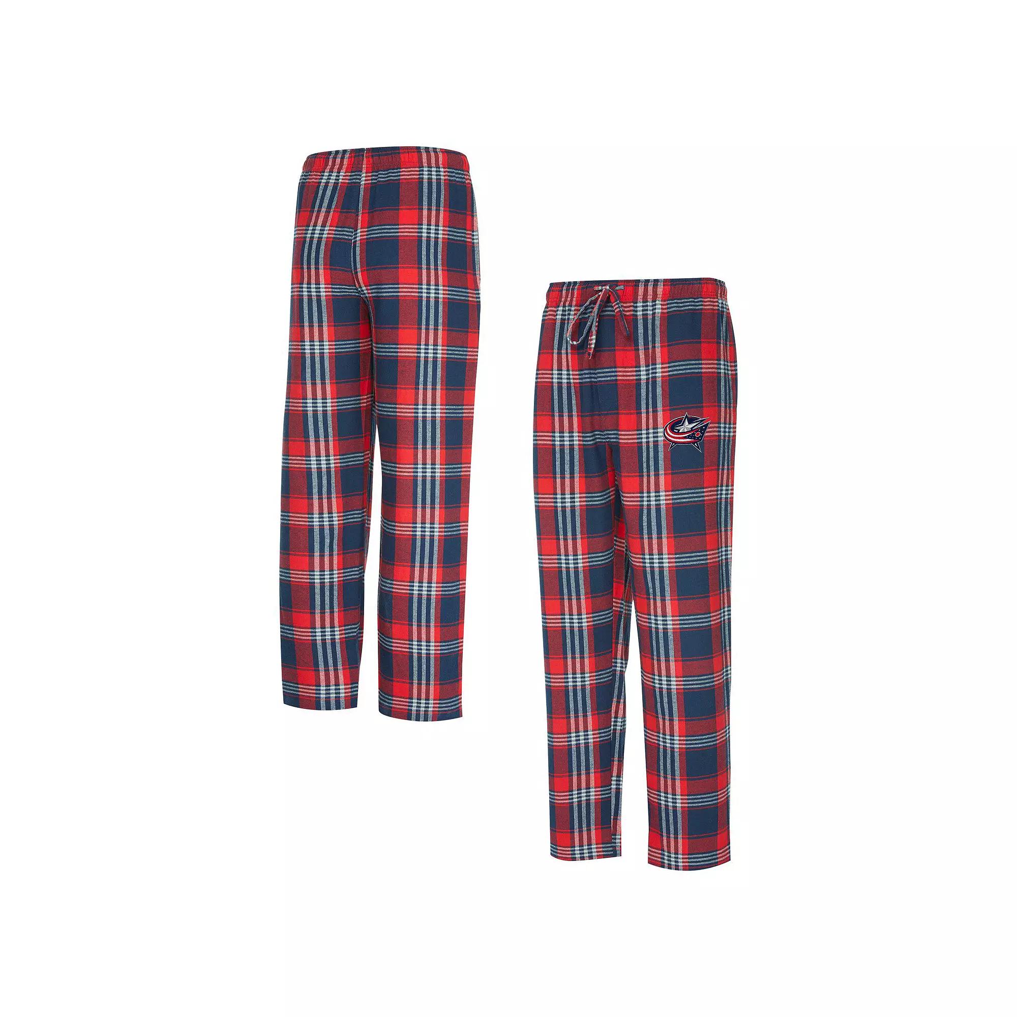 Men's Concepts Sport Red/Navy Columbus Blue Jackets Region Flannel Sleep Pants, Size: Medium Product Image