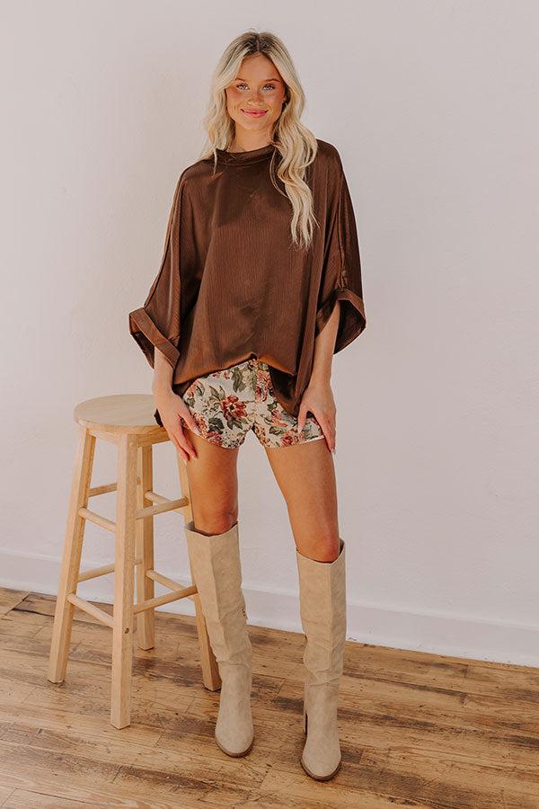 City Lights Satin Top in Chestnut Product Image