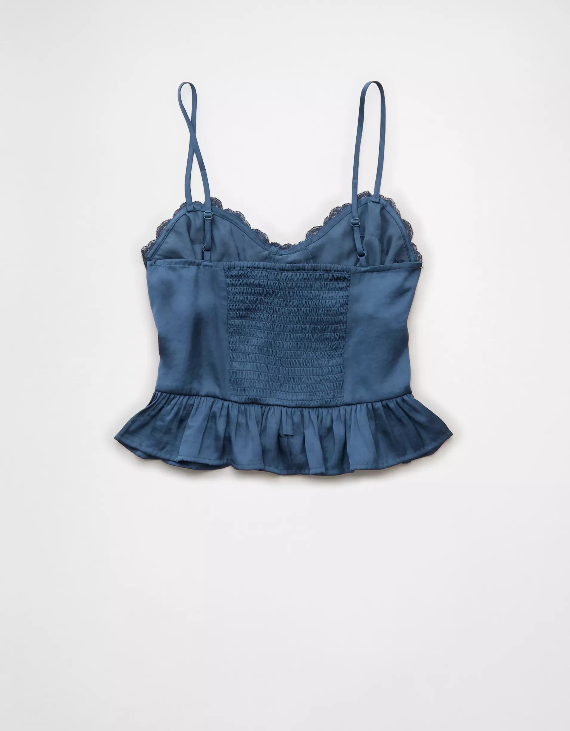 AE Satin Peplum Tank Top Product Image