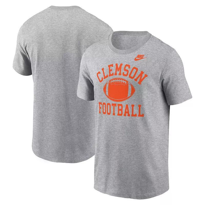 Men's Nike Heather Gray Clemson Tigers Legacy Football Icon T-Shirt,  Product Image