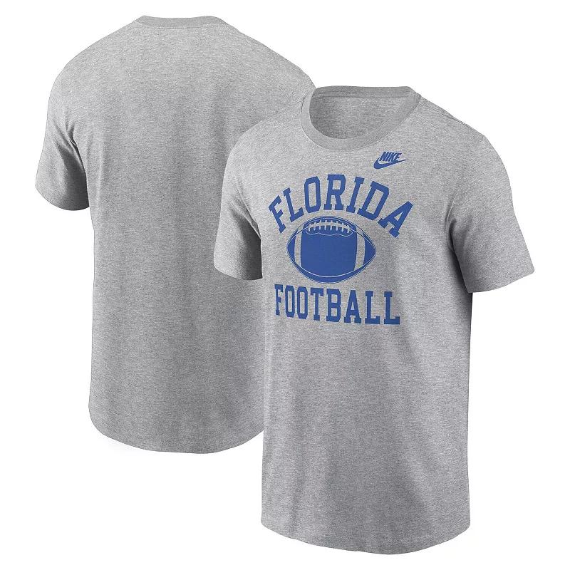 Men's Nike Heather Gray Florida Gators Legacy Football Icon T-Shirt, Size: Large, Grey Product Image