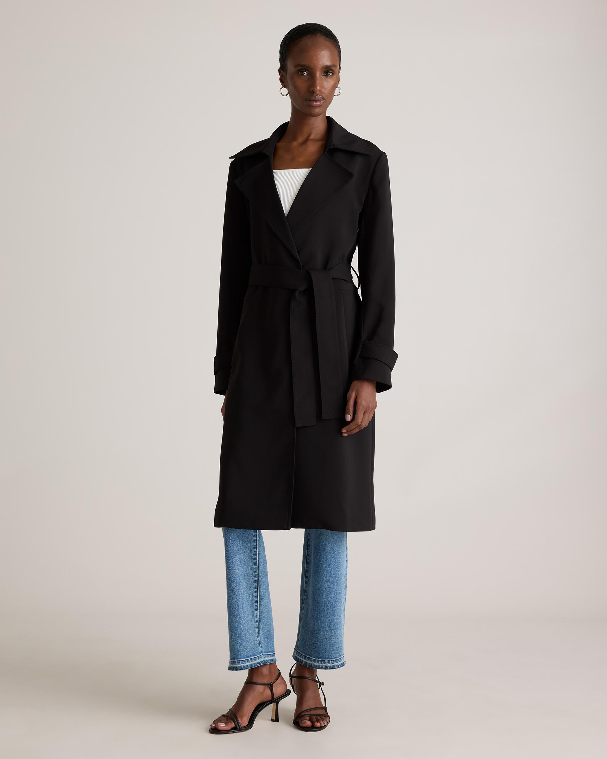 Quince | Women's Stretch Crepe Trench Coat Size XS, Recycled Polyester Product Image