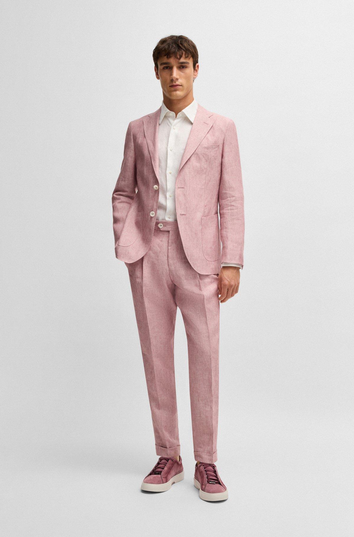 BOSS - Gary low-top trainers in suede - light pink Product Image