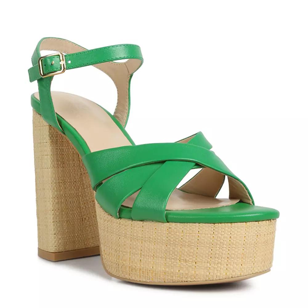 Rag & Co De-Vil Women's Leather Block Heel Dress Sandals,  Product Image