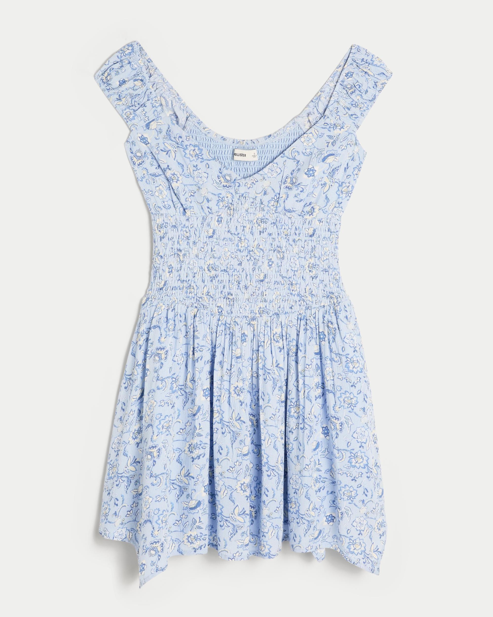 Off-the-Shoulder Asymmetrical Hem Mini Dress Product Image