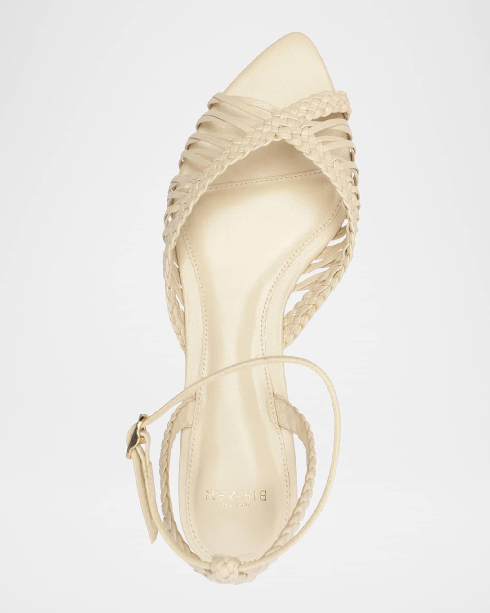 Agatha Braided Leather Flat Sandals  Product Image