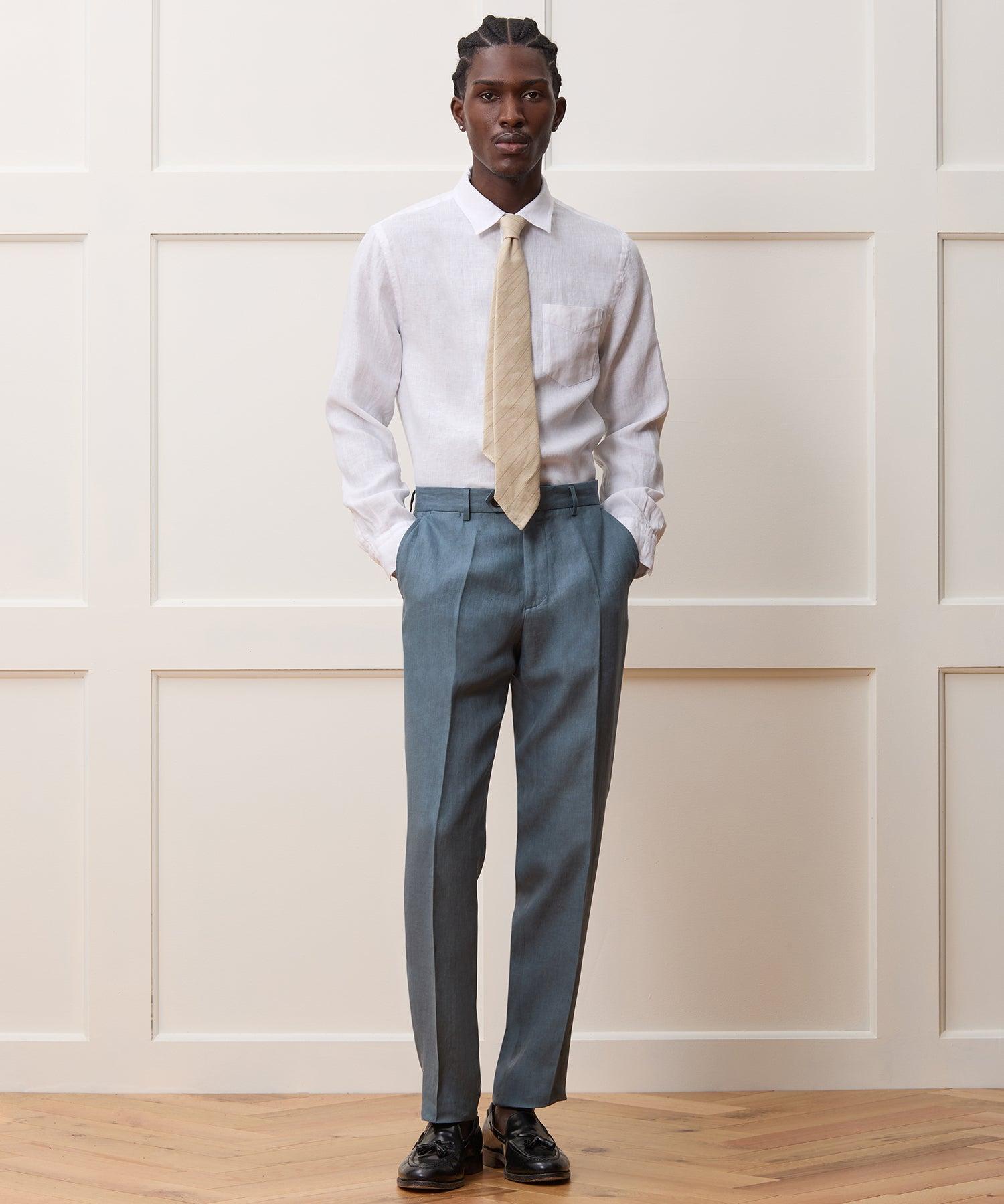 Slim Sea Soft Irish Linen Point Collar Shirt Product Image