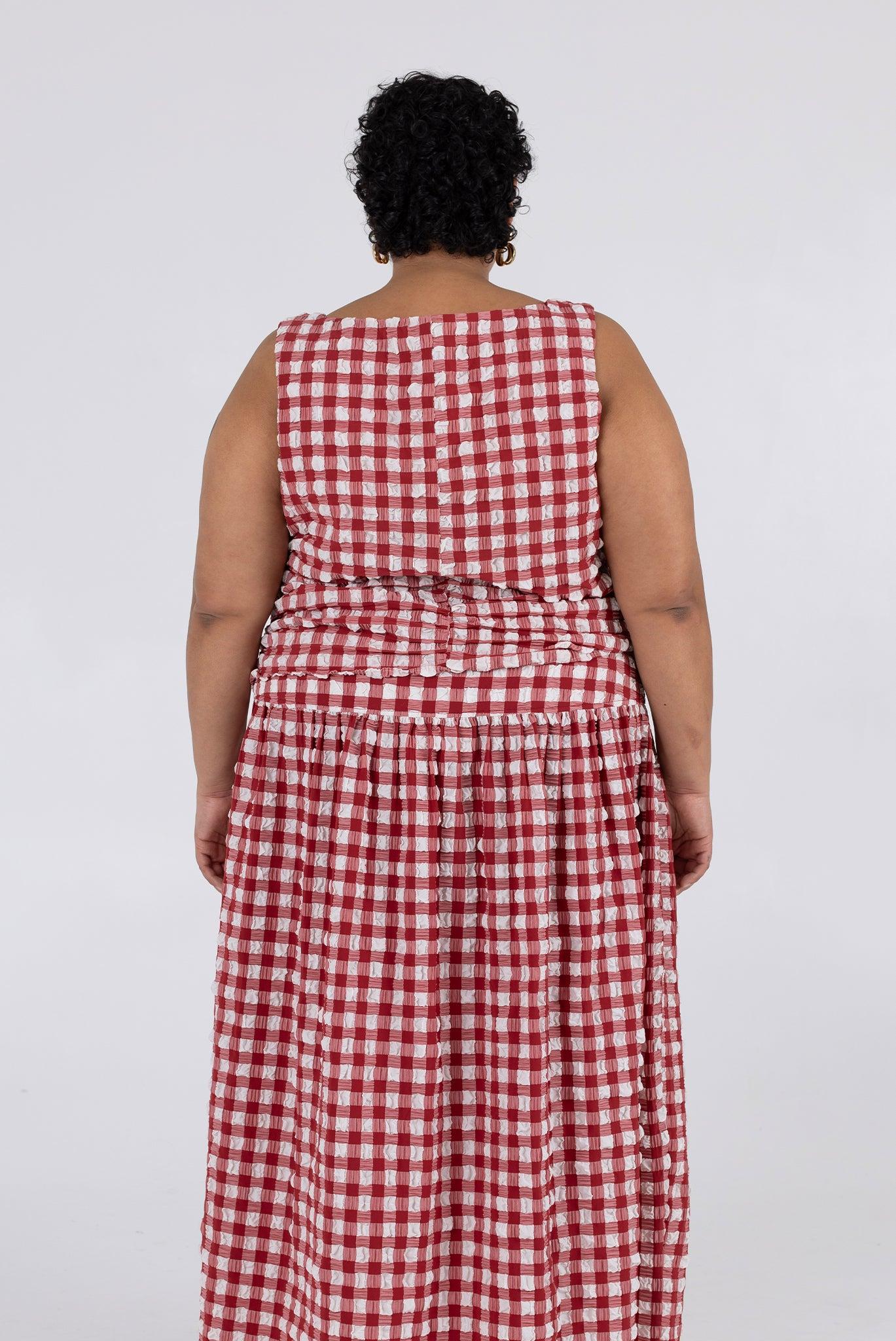 Isabella Top - Lipstick Check Product Image