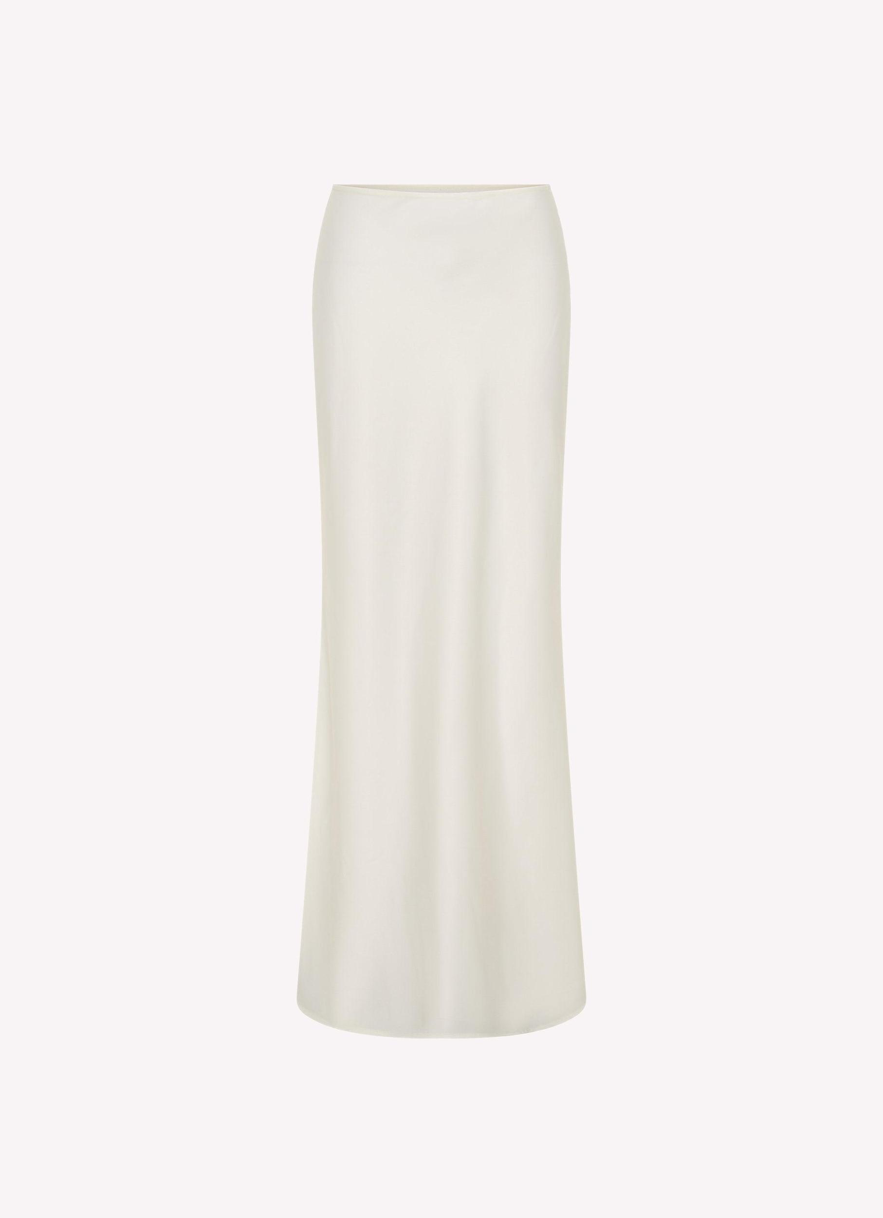 Mina Satin Maxi Skirt - White Product Image