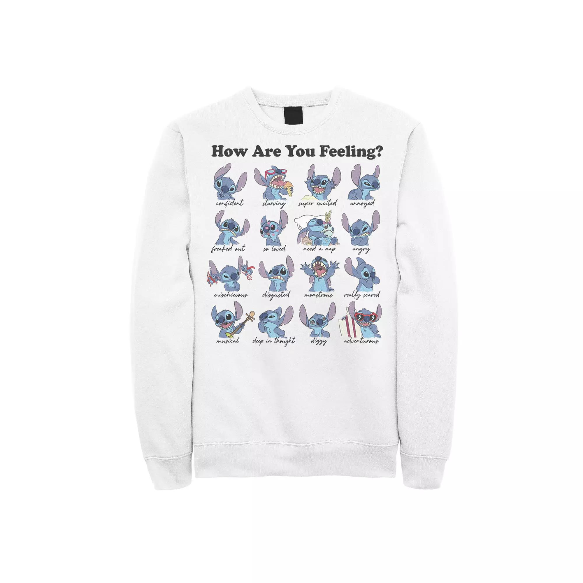 Disney's Lilo & Stitch Moods Poster Men's Sweatshirt, Size: Small, White Product Image
