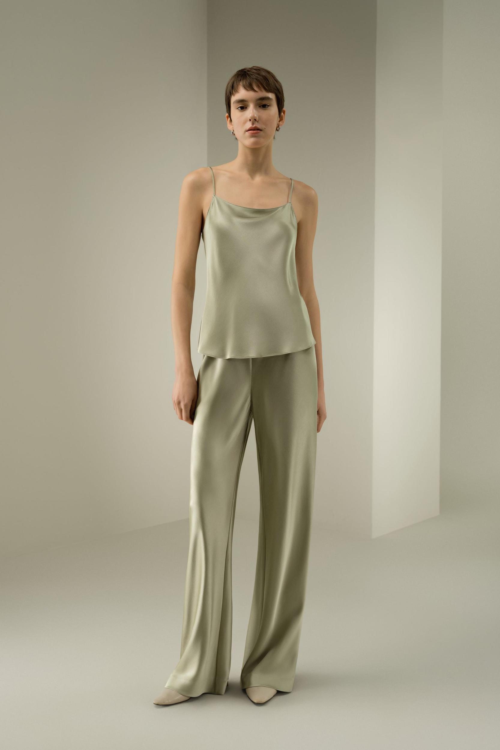 Double-Faced Silk Charmeuse Bias Cami Product Image