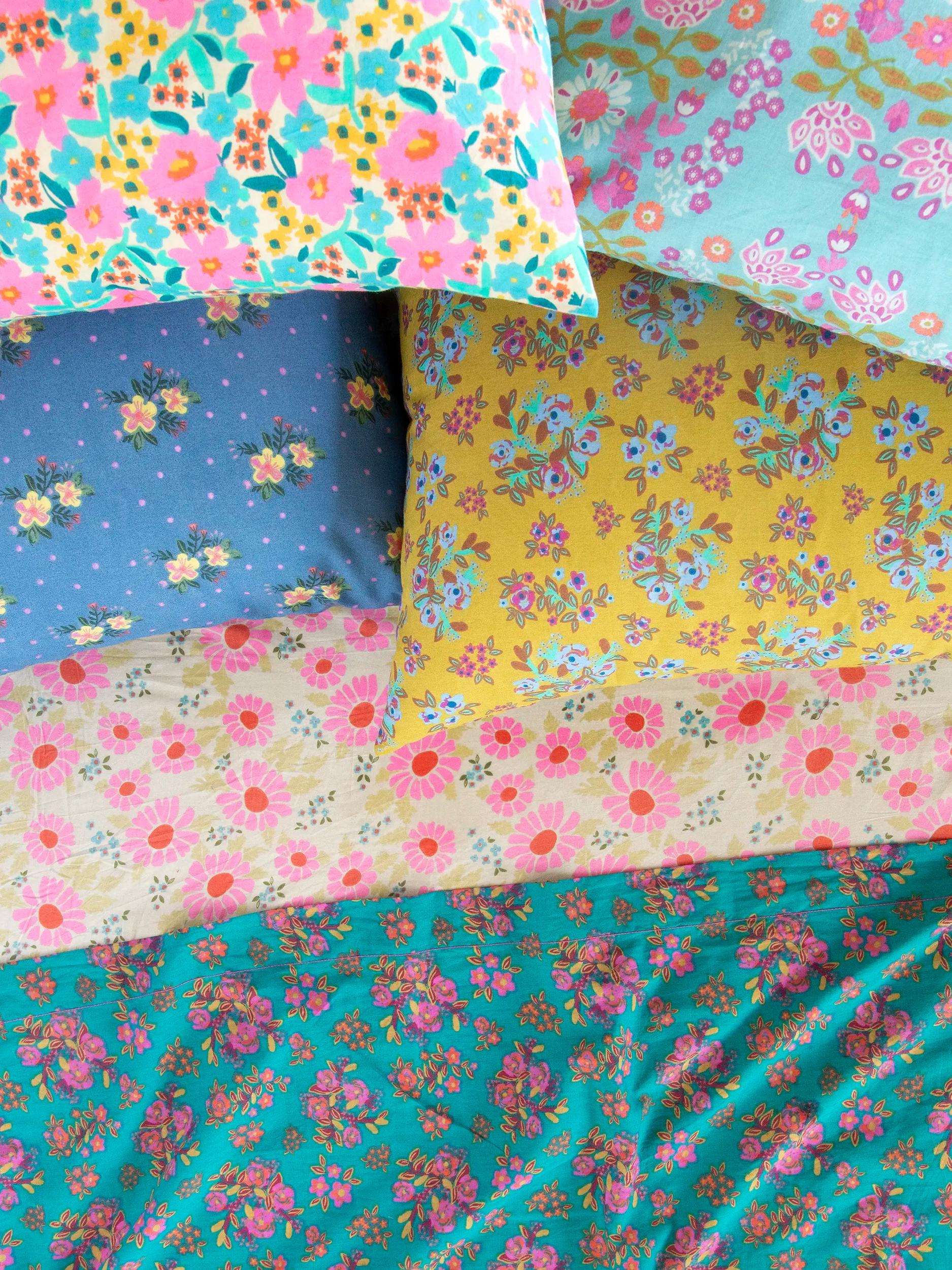 Mix & Match Cotton Flat Sheet - Turquoise Motif Product Image