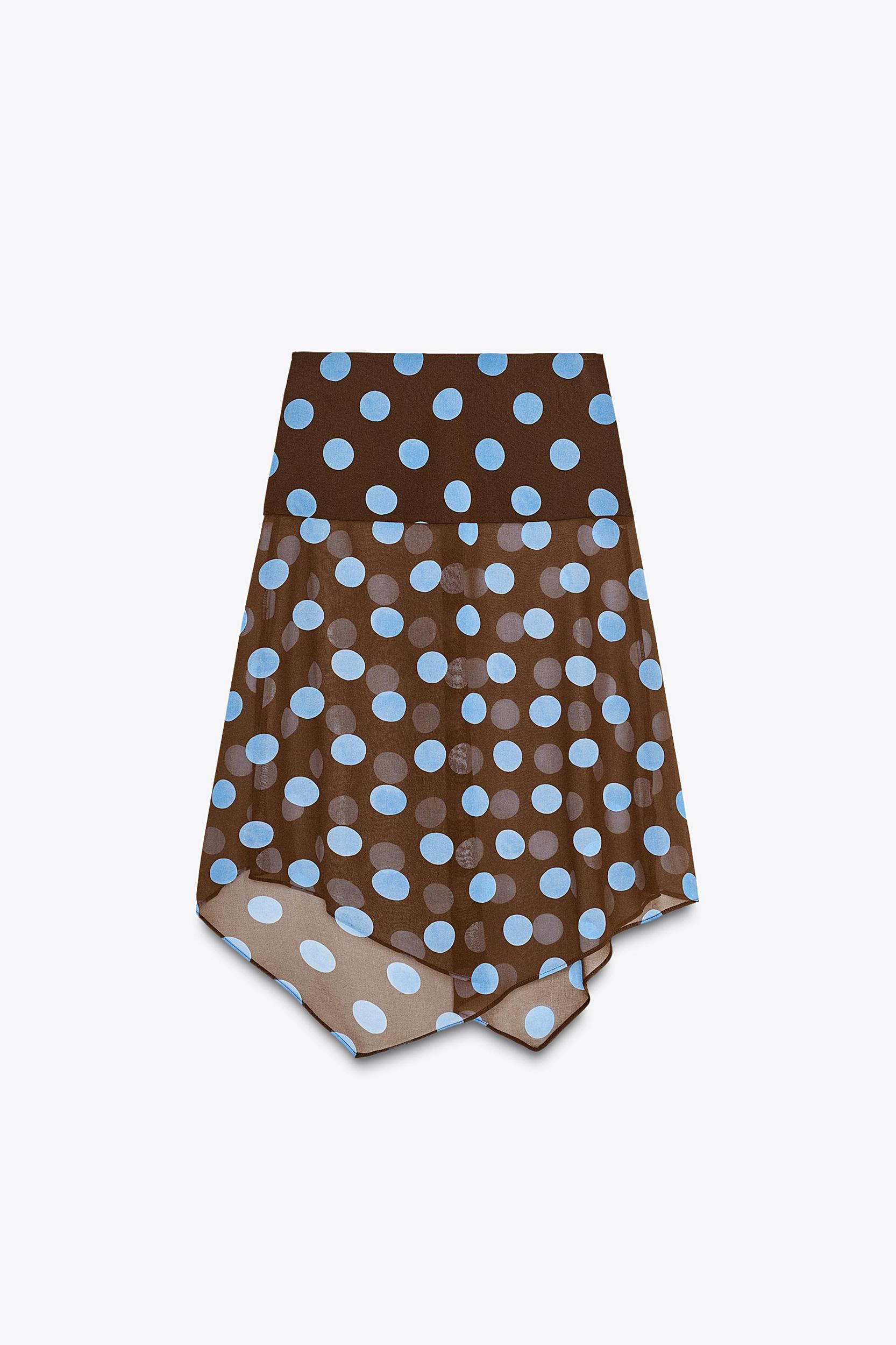 POLKA DOT ASYMMETRIC SKIRT Product Image