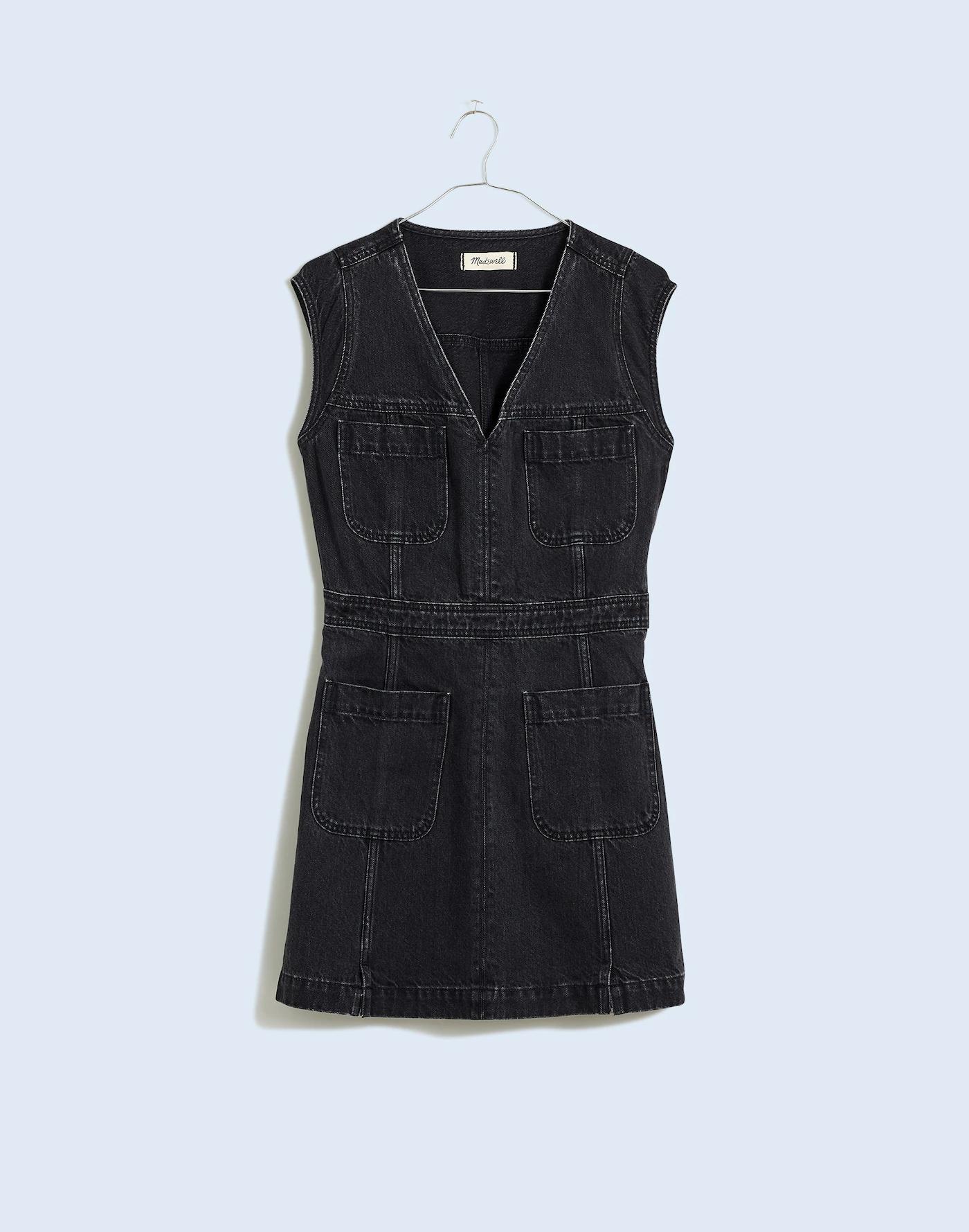 Denim Cap-Sleeve Mini Dress in Tarrybrook Wash Product Image