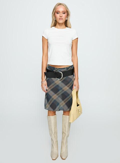 Shoreline Midi Skirt Blue Check Product Image