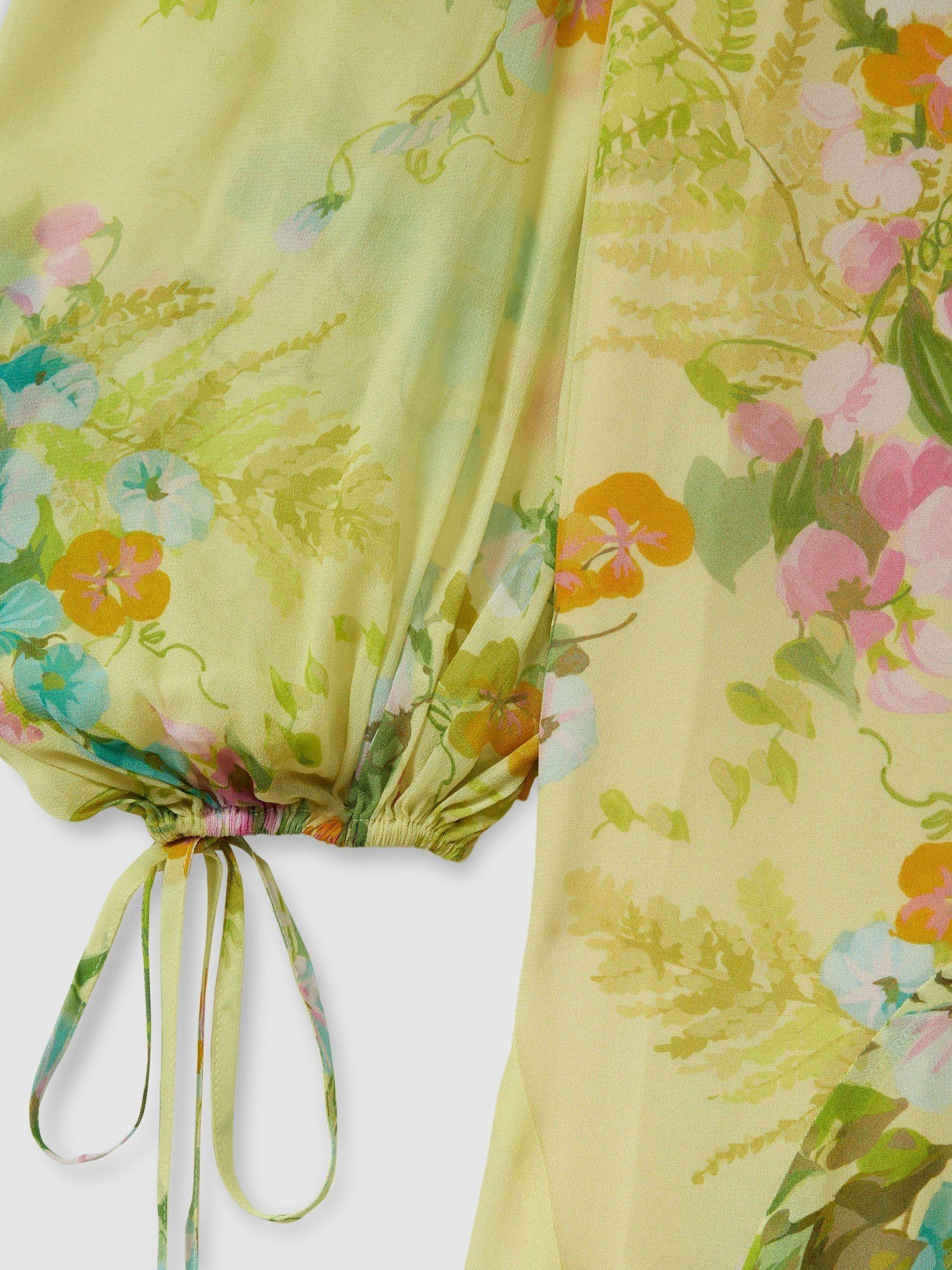 Florere Asymmetric Midi Dress in Pale Green Product Image