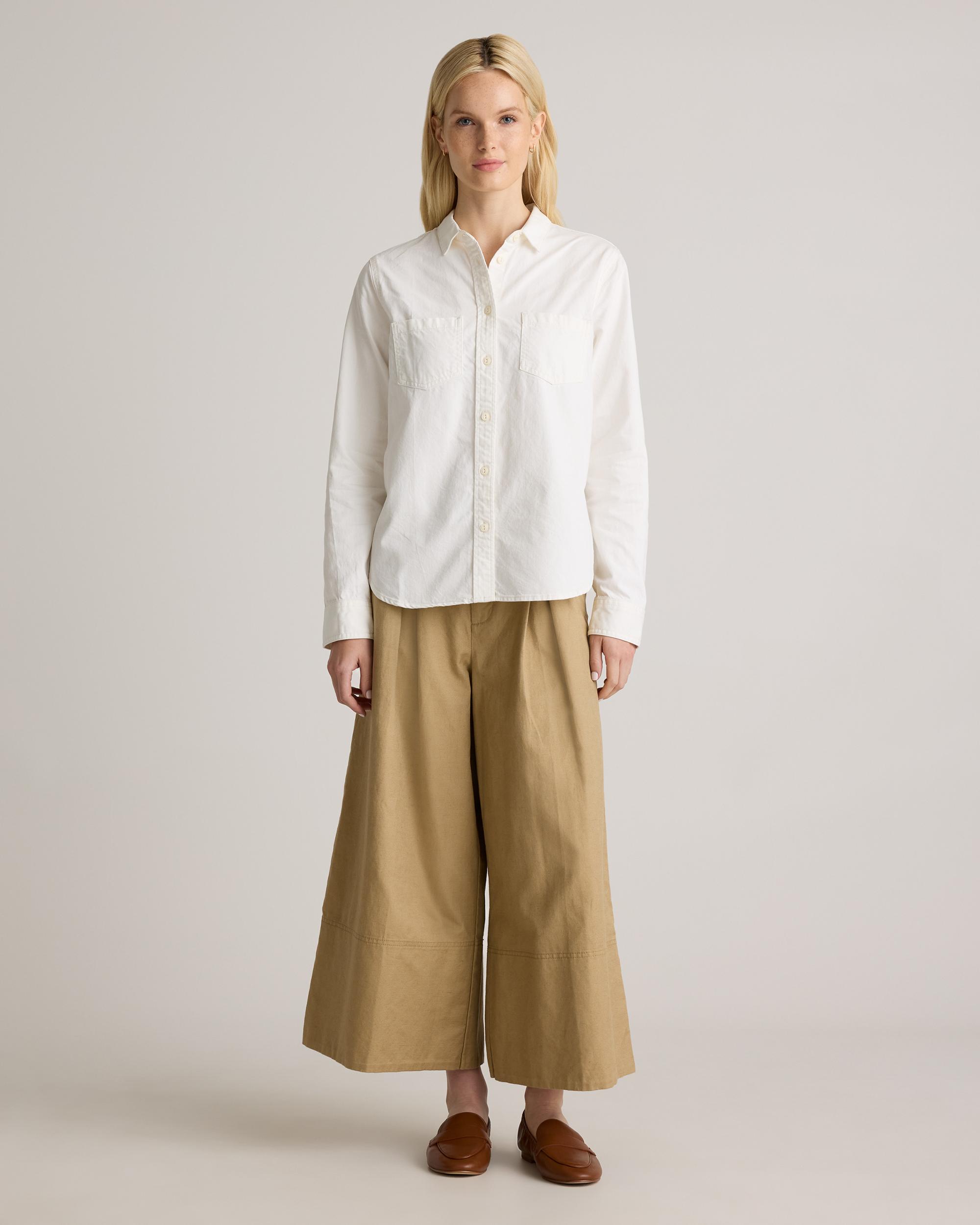 Quince | Women's Distressed Denim Shirt Cotton Product Image