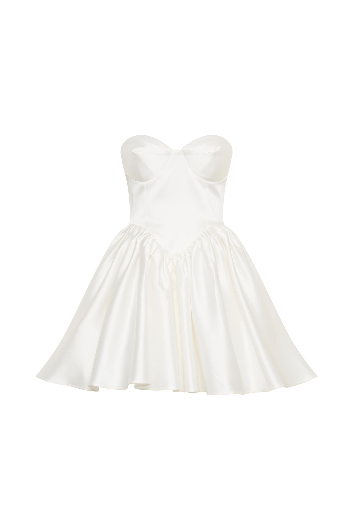 Hollie Structured Corset Mini Dress - White Product Image