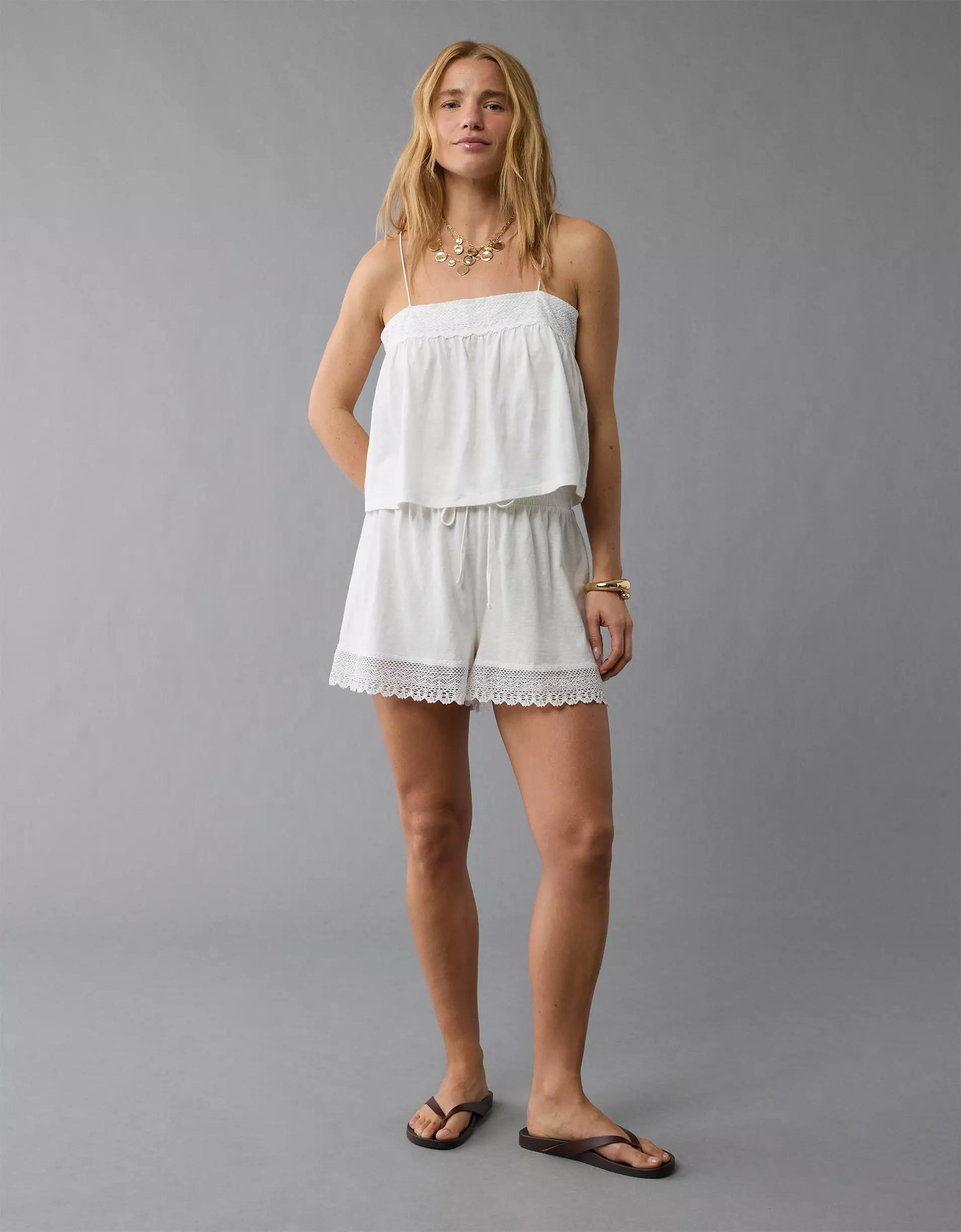 AE Sunchaser Knit Lace Trim Cami Product Image