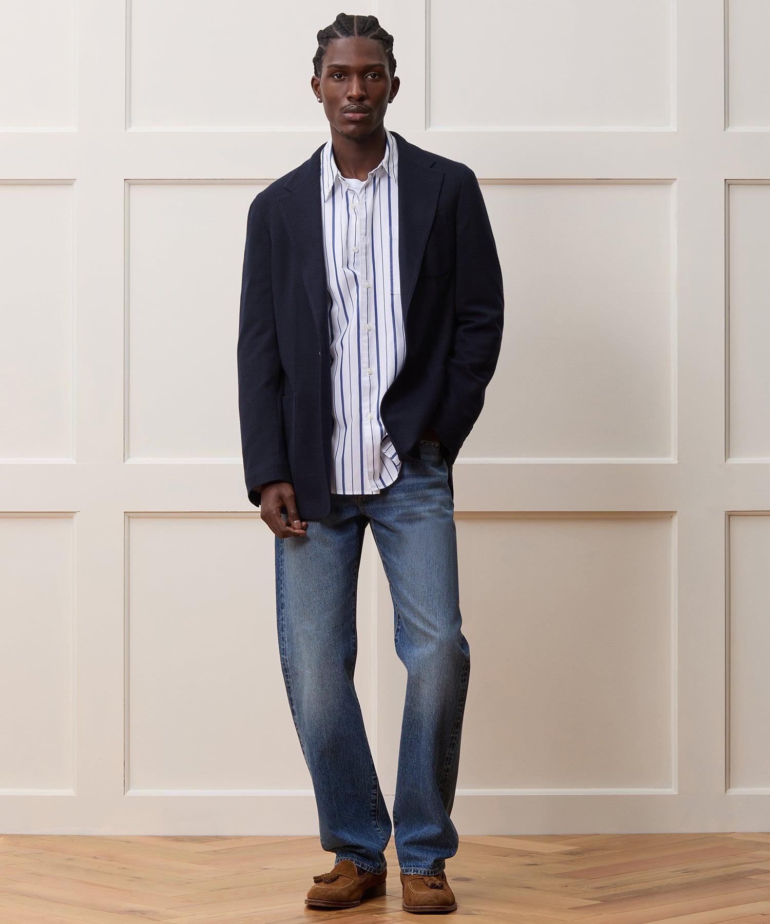 Italian Cashmere Pique Sport Coat in Navy Product Image