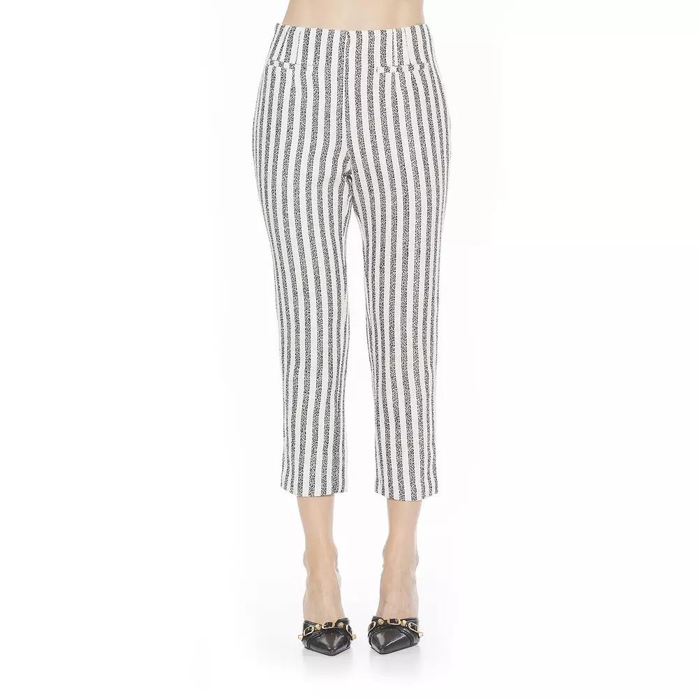 Women's ALEXIA ADMOR Clio Tapered Pants, Size: 12, Blue Stripe Product Image