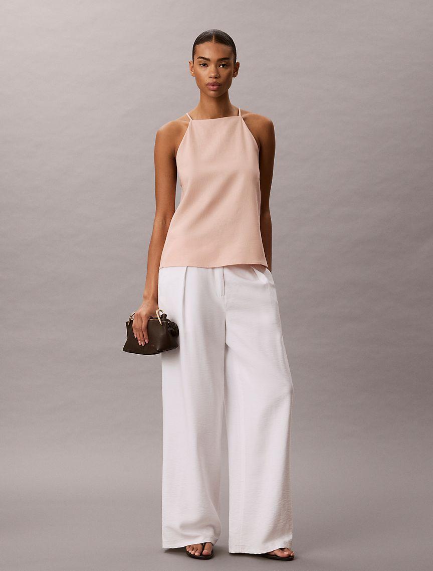 Linen Blend Sleeveless Top Product Image