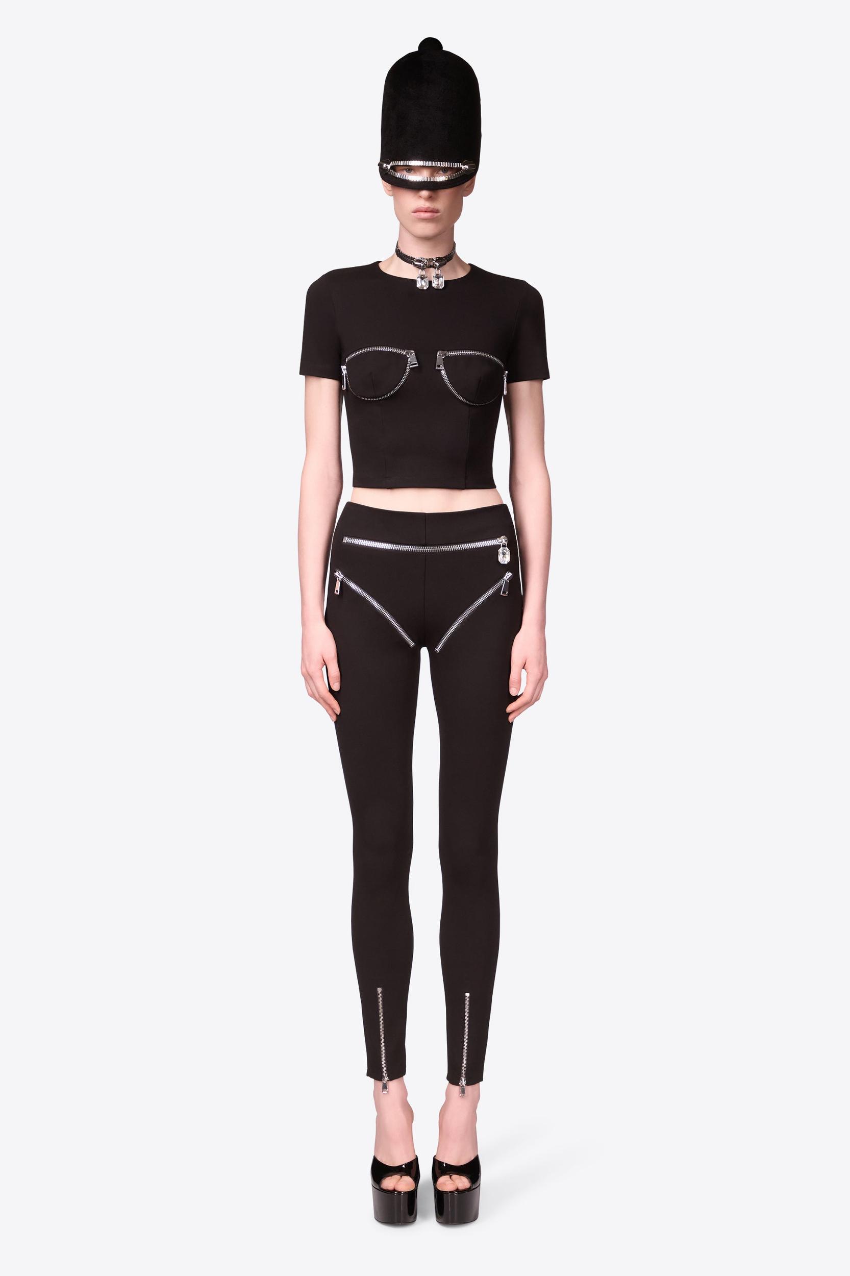 Zipper Bustier Cup T-Shirt Product Image