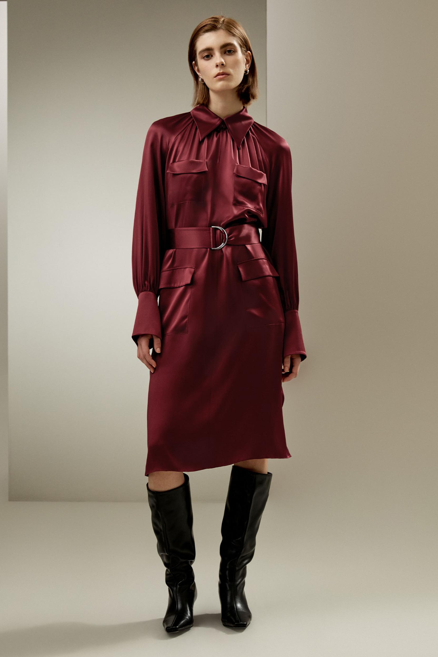 LILYSILK Silk Jacket Long - for Women - Barbados Cherry Soft Silk - Wardrobe Classic Shirt-Style V-Neck Coat XS Product Image