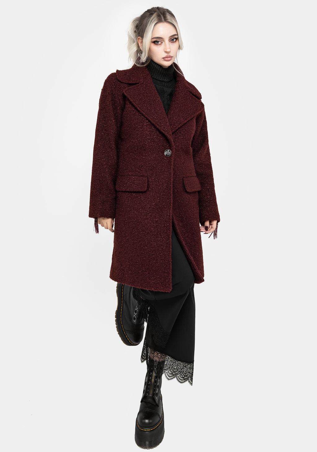 Gorgon Bouclé Oversized Coat - Red Product Image