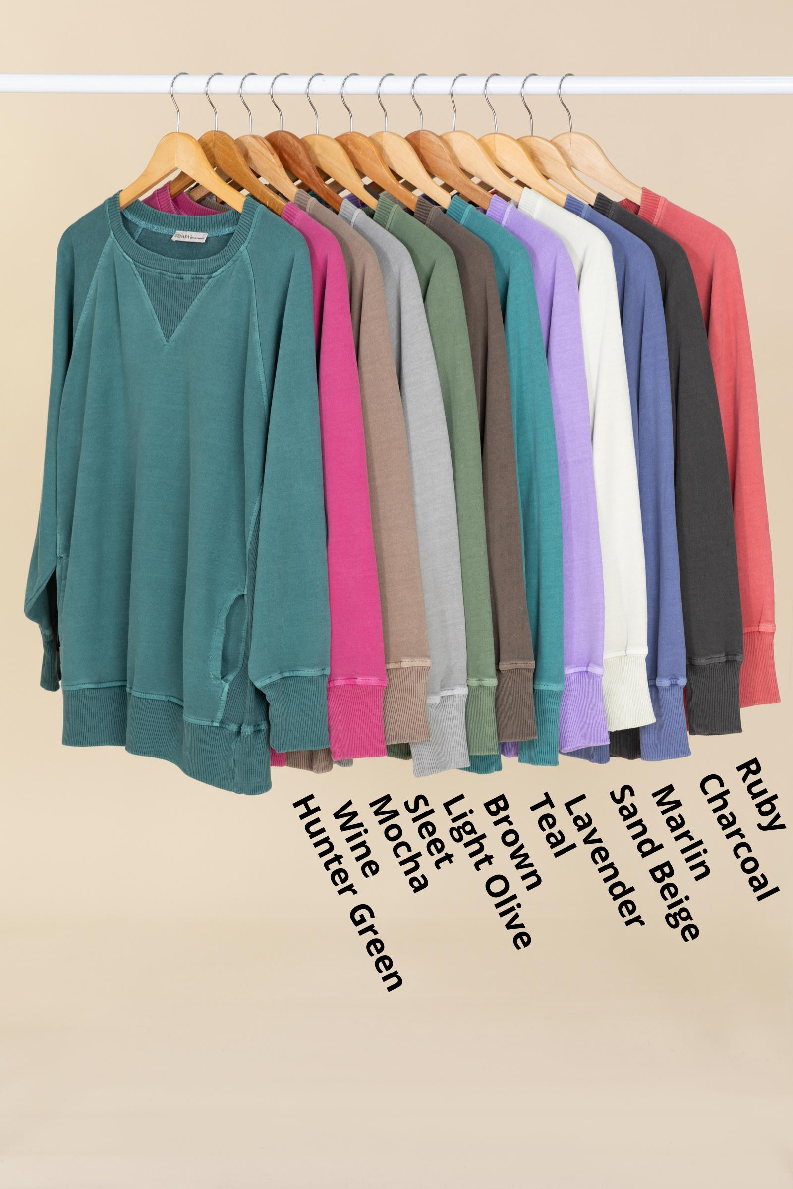 Pigment Dyed Sweatshirt With Pockets Product Image