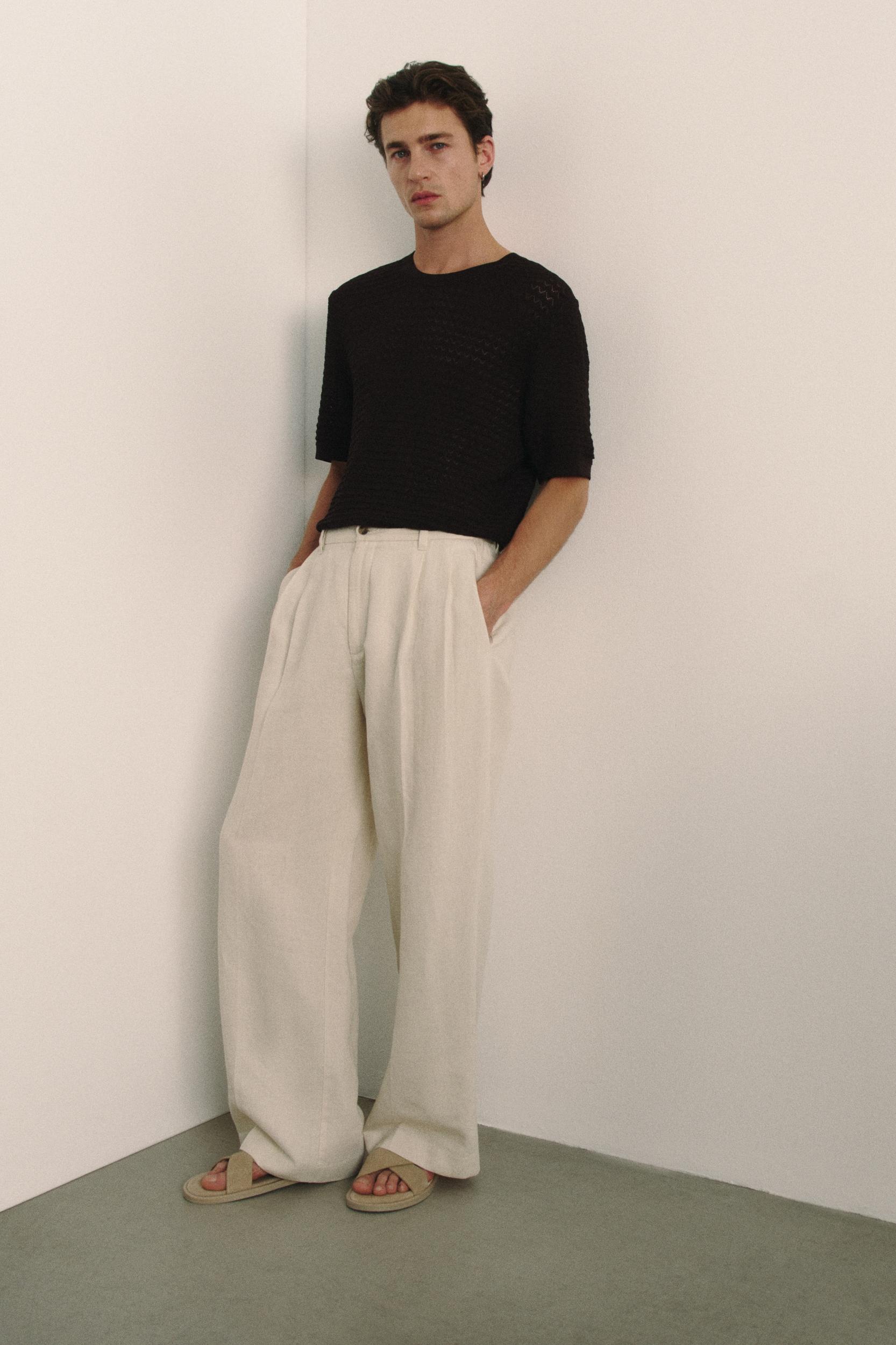 Loose-Fit Linen-Blend Pants Product Image