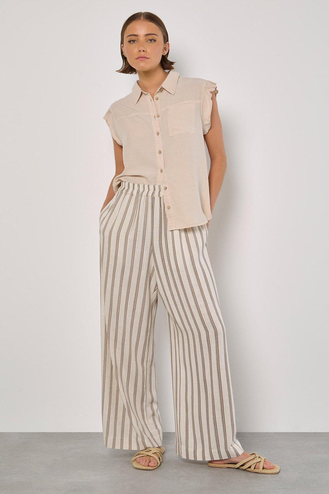 Stripe Wide Leg Trouser Product Image