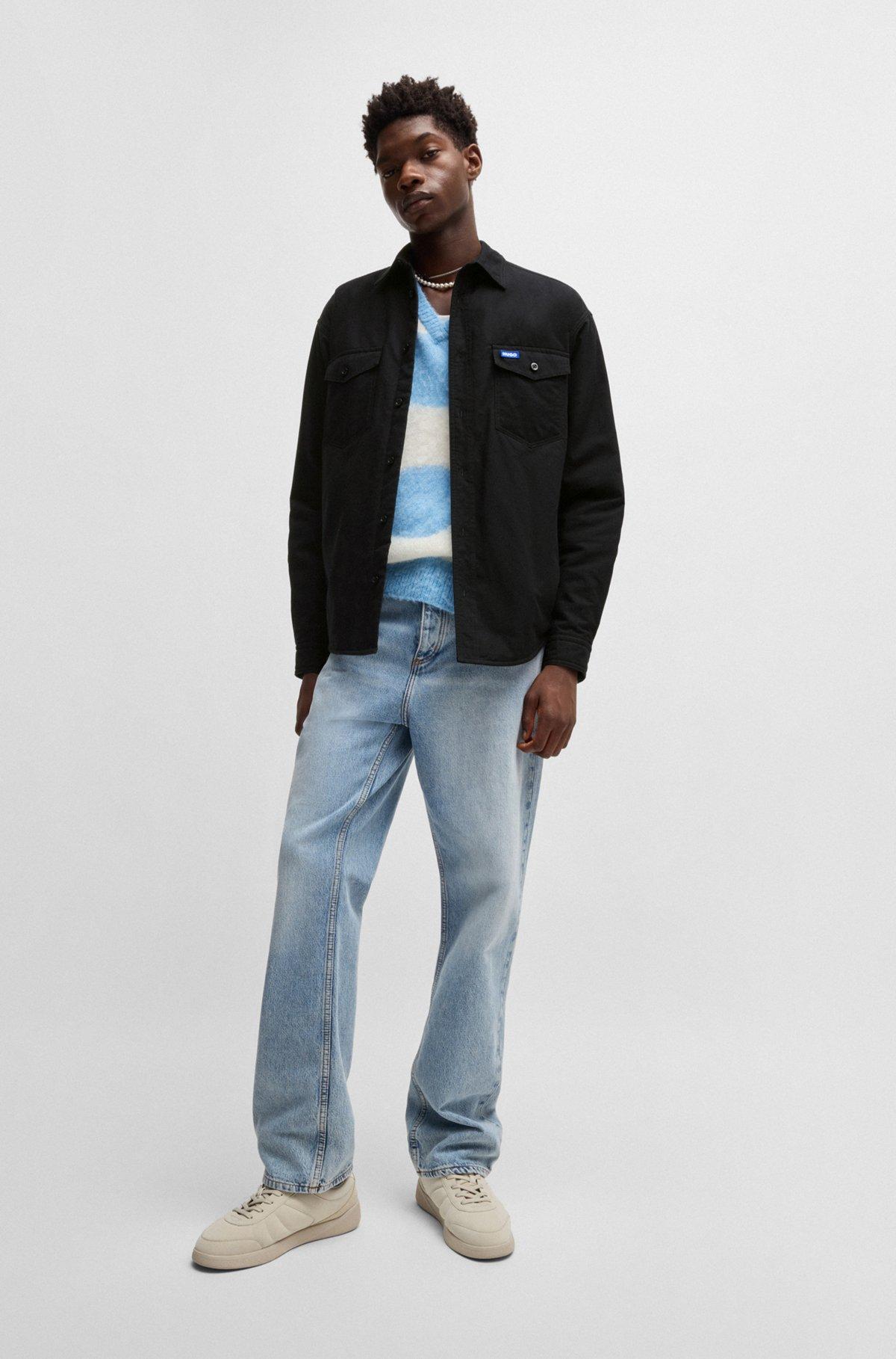 Oversize-fit padded overshirt in Oxford cotton Product Image