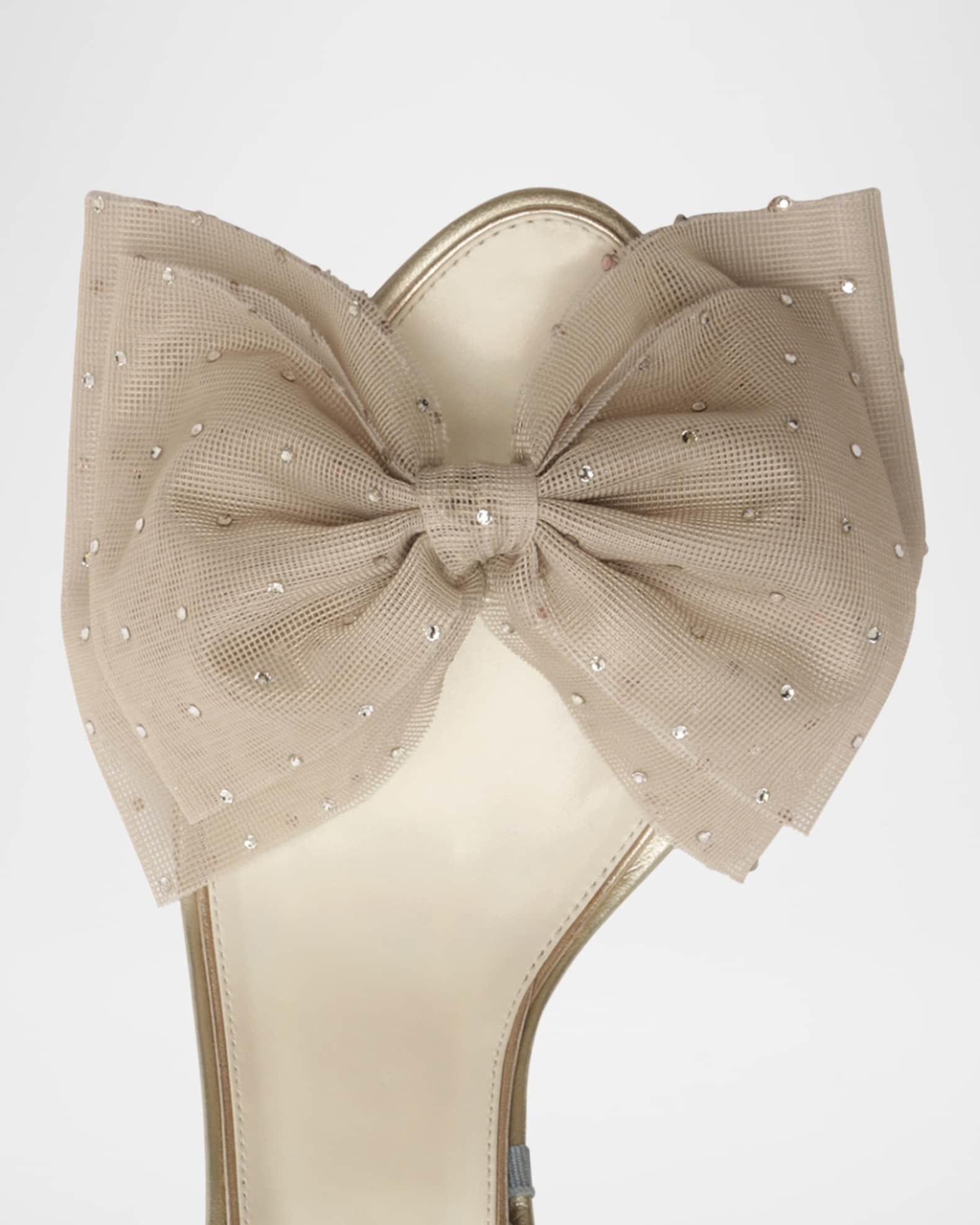 Isabelle Crystal Tulle Bow Bridal Pumps Product Image